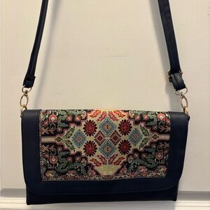 Turkish Elegant Navy and Multicolor Women's Bag
